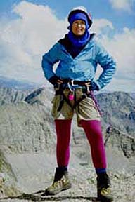 Jennifer Roach on top of Colorado's Jagged Peak