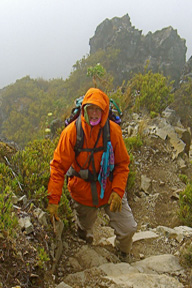 Photo of Jennifer Roach nearing the summit of Cerro Chirripo, Costa Rica