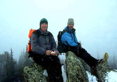 Masters of the Extra Credit - Gerry Roach and Mike Butyn on top of Bulwark Ridge