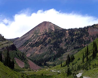 Cinnamon Mountain seen from Slate Creek to the south