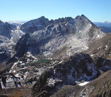 Looking south from Keller's summit at the Traverse Peaks