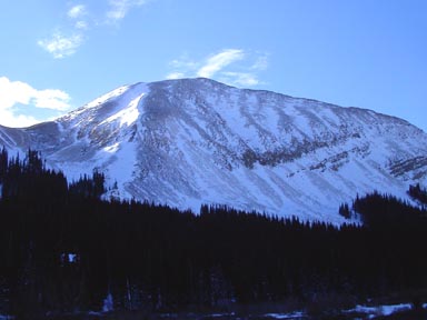 Lamb Mountain seen from Fourmile Creek to the northeast