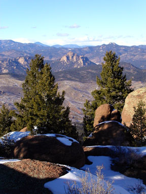 Looking north from just below the summit boulder