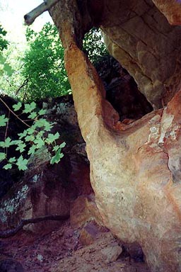 The jug-handle arch at the beginning of the canyon climbout