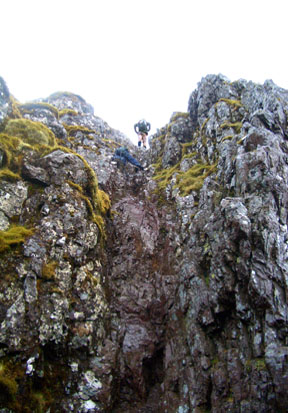 One of the Aonach Eagach's steep pitches