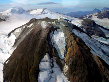 Three of Mount Mageik's summits