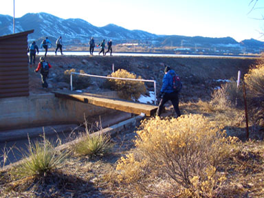 The team reaching the Highline Canal