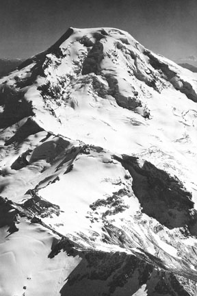 Mount Baker's north face with the north ridge rising in the center