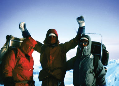 Mike, Gerry, and Halpern on top of Steele